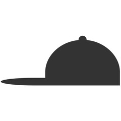 black silhouette side cap icon