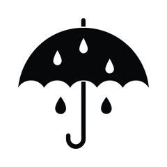 Umbrella With Raindrops Icon Vector Illustration