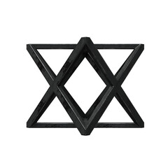 Black abstract geometric 3d rendering shape, trendy playful isolated design elements. Diseño...