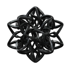 Black abstract geometric 3d rendering shape, trendy playful isolated design elements. Diseño abstracto negro en 3D. Arte. Futuristic. Futuro. PNG