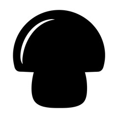 Sleek Black Mushroom Silhouette with Defined Cap and Stalk Design