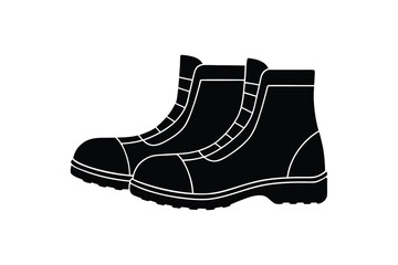 Silhouette design illustration of warehouse safety boots.eps