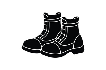 Silhouette design illustration of bomb squad boots.eps