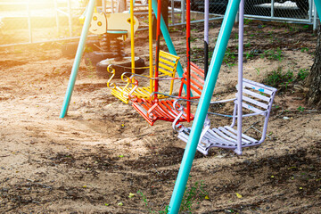 Swing in the park, outdoor activity area