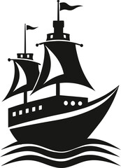 silhouette of a ship