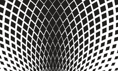 Abstract black colour geometry dimond halftone arc vector pattern with white background