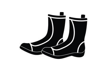 Silhouette design illustration of rescue diver boots.eps