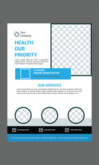 Healthcare medical flyer design template.