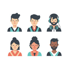 Stylized avatar icons of diverse individuals