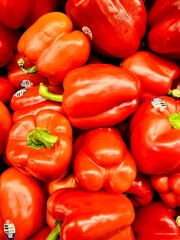 Fresh red bell peppers