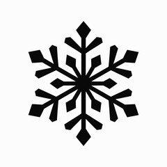 Simple Black Snowflake Icon Winter Holiday Design