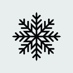 Simple Black Snowflake Icon Winter Holiday Design