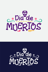 Dia de Los Muertos logo template, Vector illustration for the traditional Mexican festival Day of the Dead