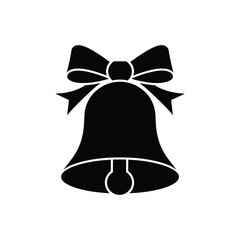 A single christmas bell with a decorative bow isolated on white background, symbolizing holiday cheer and wedding celebrations