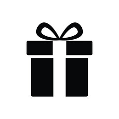 A black gift box with a bow is isolated on white background, representing a present for a special occasion