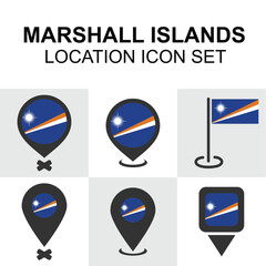 Pacific-themed icon set based on the flag of the Marshall Islands.