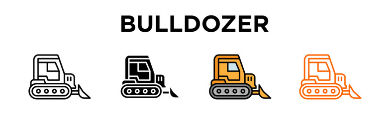 Fototapeta premium Bulldozer.eps Excavator, Heavy Equipment, Construction Vehicle, Earthmover, Machinery, Demolition, 