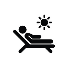 Person Relaxing on a Lounge Chair Under the Sun Icon