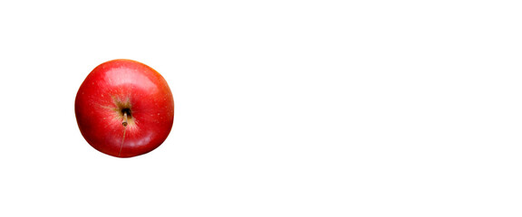 red apple on white background.