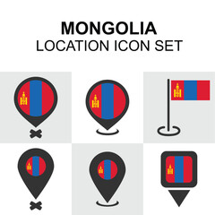 Mongolia flag-themed icons for steppe and nomadic cultural visuals.