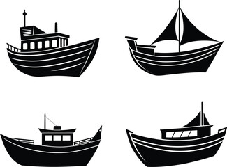 Boat silhouette vector illustration