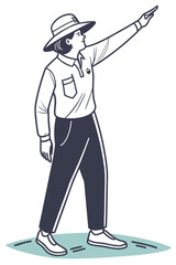  a professional cricket umpire standing confidently on the field