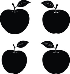 Apple silhouette vector illustration.