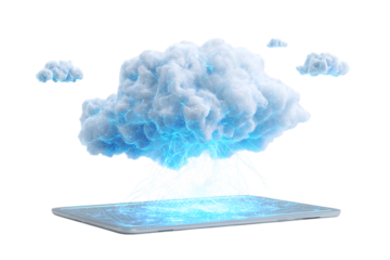 Cloud computing concept. Data transfer, digital technology.