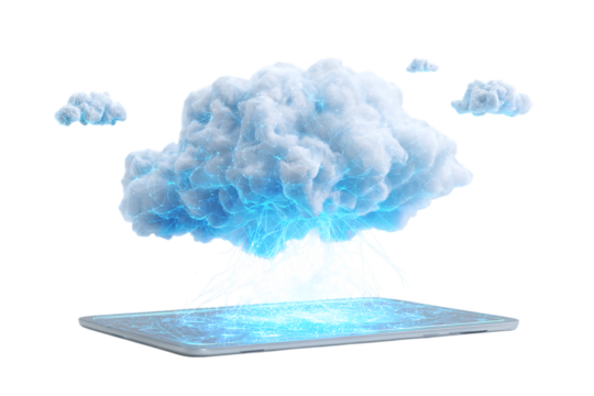 Cloud computing concept. Data transfer, digital technology.