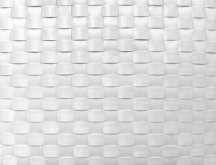 White woven plastic texture. Abstract background of intertwined synthetic fibers, showcasing a clean, modern, and minimalist pattern suitable for various design projects.