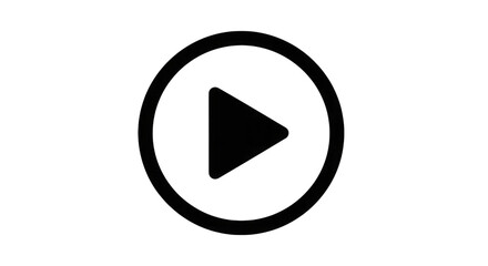 Play button icon isolated on a transparent background