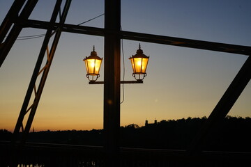 Kandelaber auf der Elbbrücke Blaues Wunder in Dresden