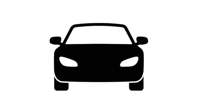 Sedan automobile front view isolated on a transparent background