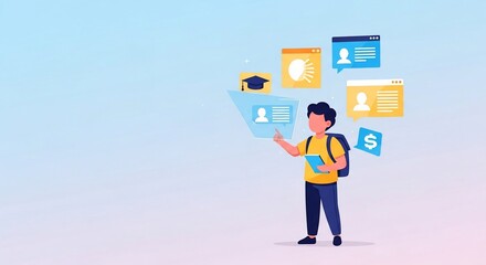 Student Exploring Digital Education and Career Opportunities