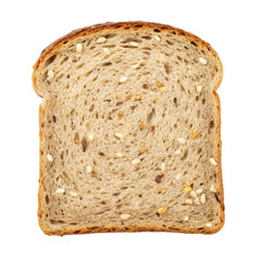 Whole grain bread slice with seeds, cut out