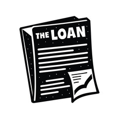 Detailed loan application document illustration in black and white design