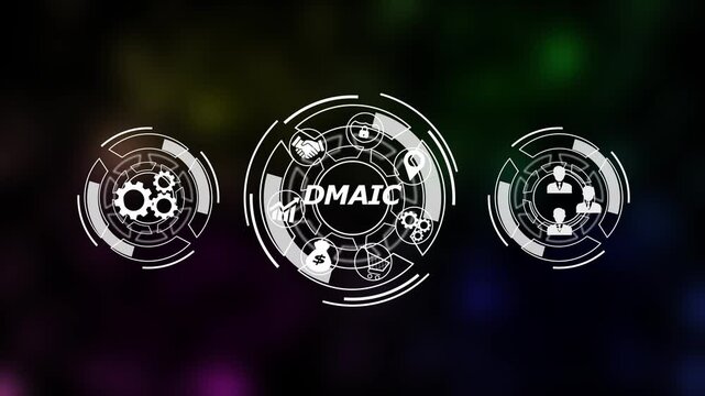 DMAIC concept. Business, Technology, Internet and network concept. Digital technology background.