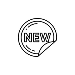 New Product Sticker Icon in Black and White Outline Style
