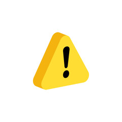Icon of a yellow warning sign featuring a bold exclamation mark in the center for alert purposes.