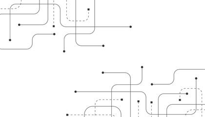 Digital technology concept with integrated circuit and network communication elements