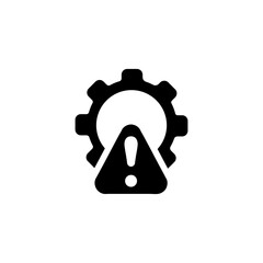 Simple icon with a gear and light bulb merging. represents settings and innovative ideas.