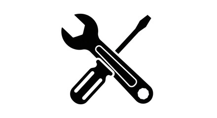 Wrench and Screwdriver Tools isolated on a transparent background