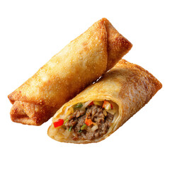 This tasty Mexican meal features fresh chicken wraps with vegetables, nachos, and guacamole