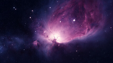Fototapeta premium Purple Space Nebula with Shining Stars
