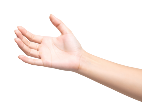 A gentle human hand extends openly, palm upwards, ready to receive or offer something