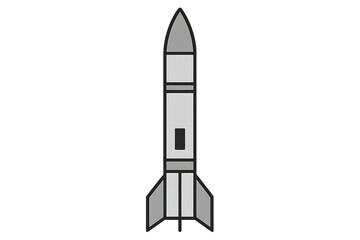 Obraz premium Ballistic missile ready to destroy buildings in a massive strike