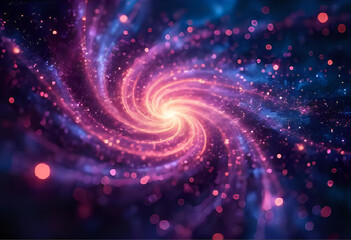 Sparkling Cosmic Spiral - Dreamy Galaxy Formation