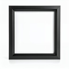 Obraz premium Elegant matte black square frame showcasing minimalist design on white background