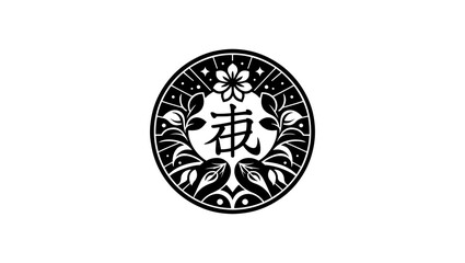 花 icon minimal logo vector icon logo in black color 