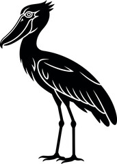 Obraz premium Shoebill Storks silhouette on white background